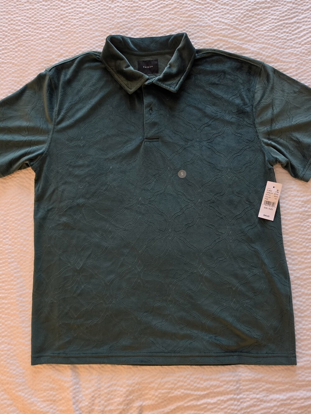 PacSun Men's Forest Green Textured Polo